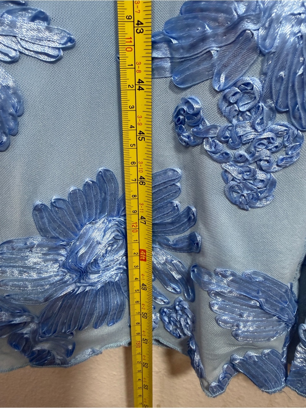 NWT ZESICA Womens M Light Blue 3D Floral Applique Mesh Maxi Dress Wedding Guest - Picture 11 of 11